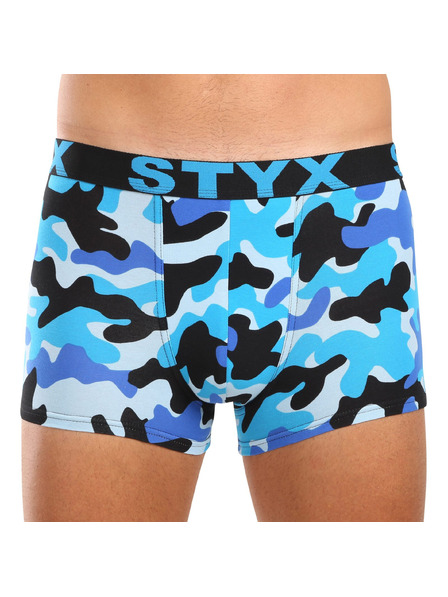 Styx Pánske boxerky Styx art športová guma maskovacia modrá