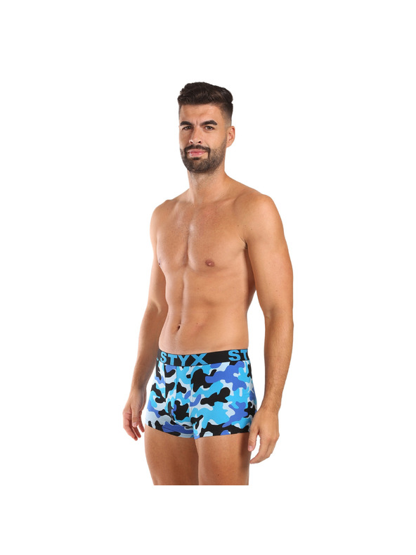 Styx Pánske boxerky Styx art športová guma maskovacia modrá
