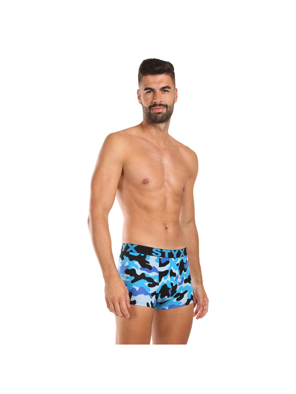 Styx Pánske boxerky Styx art športová guma maskovacia modrá