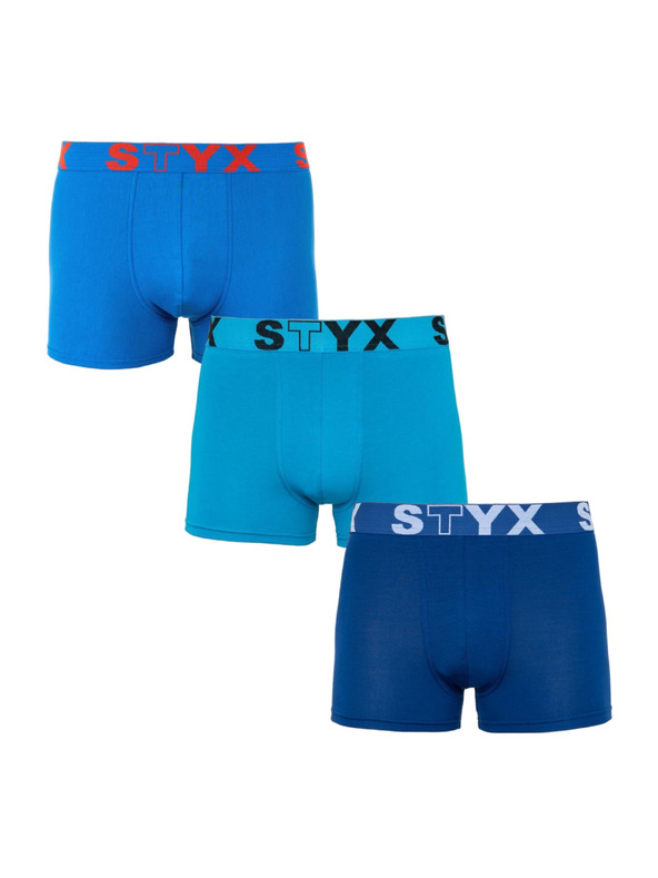 Styx Sada troch - pánske boxerky Styx športová guma modré