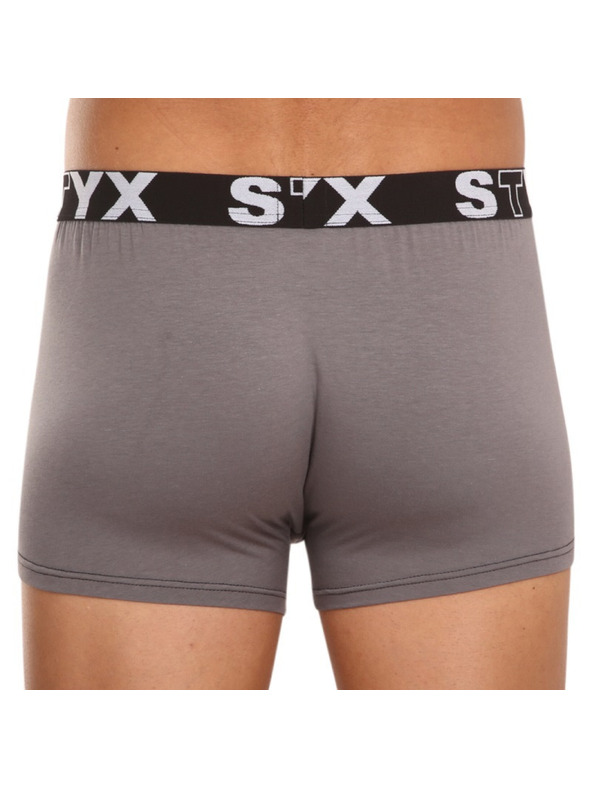Styx Sada troch - pánske boxerky Styx športová guma tmavo sivé