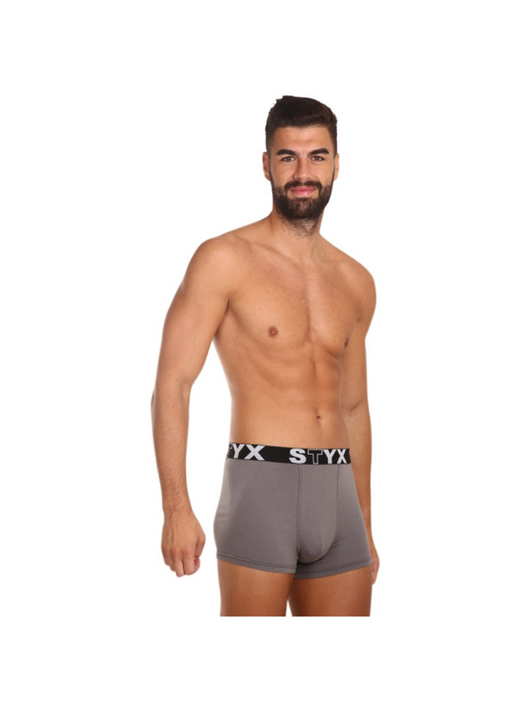 Styx Sada troch - pánske boxerky Styx športová guma tmavo sivé