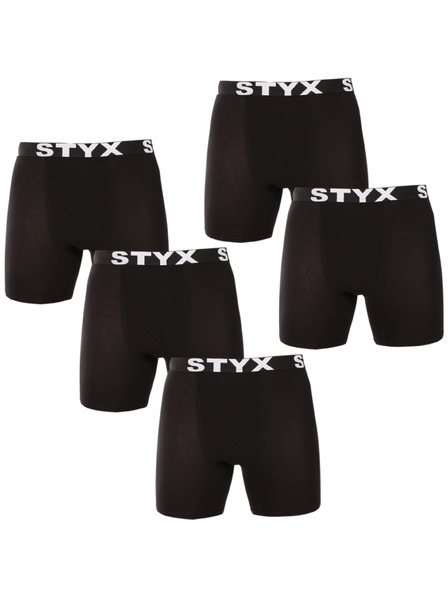 Styx Sada päť - pánske boxerky Styx long športová guma čierne