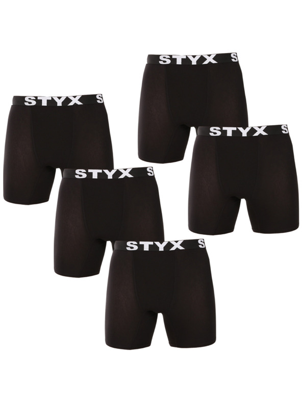 Styx Sada päť - pánske boxerky Styx long športová guma čierne