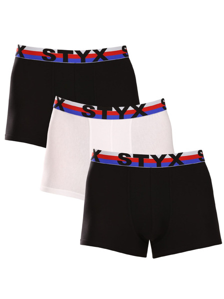 Styx Sada troch - pánske boxerky Styx športová guma viacfarebné trikolóra
