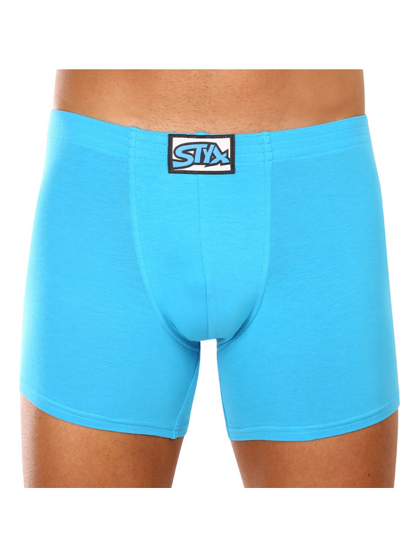 Styx Sada troch - pánske boxerky Styx long klasická guma svetlo modré