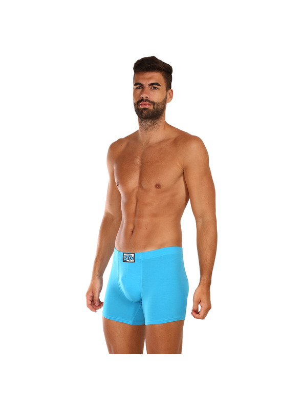 Styx Sada troch - pánske boxerky Styx long klasická guma svetlo modré