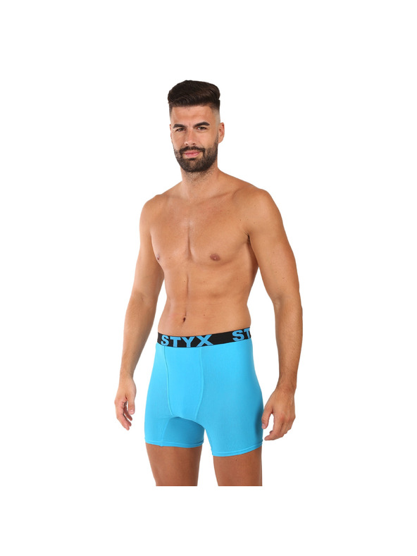 Styx Pánske boxerky Styx long športová guma svetlo modré