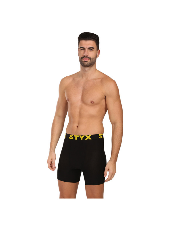 Styx Pánske boxerky Styx long športová guma čierne