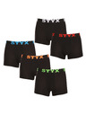 Styx Sada piatich - pánske boxerky Styx športová guma čierne