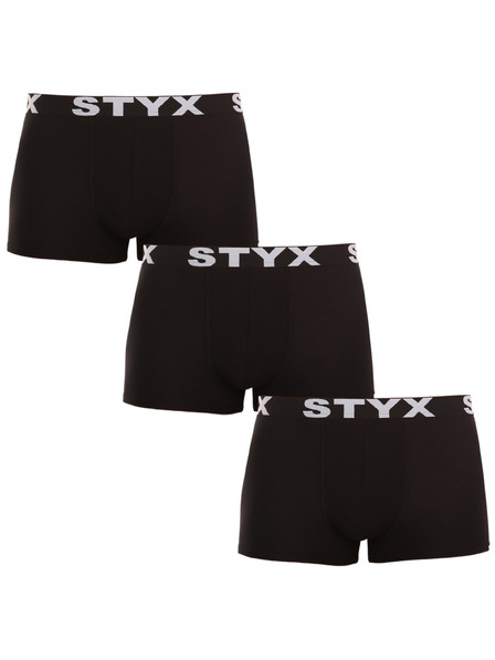 Styx Sada troch - pánske boxerky Styx športová guma čierne