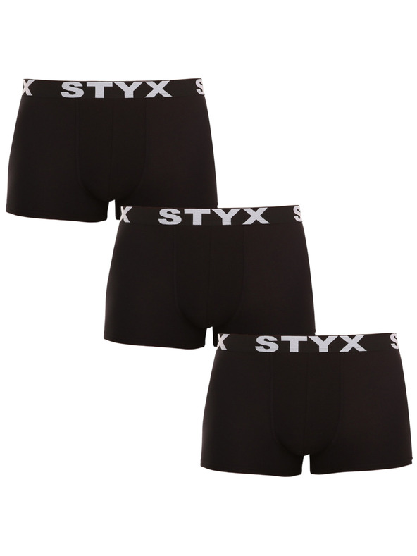 Styx Sada troch - pánske boxerky Styx športová guma čierne