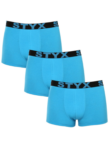 Styx Sada troch - pánske boxerky Styx športová guma svetlo modré
