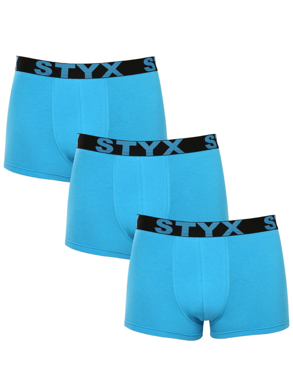 Styx Sada troch - pánske boxerky Styx športová guma svetlo modré