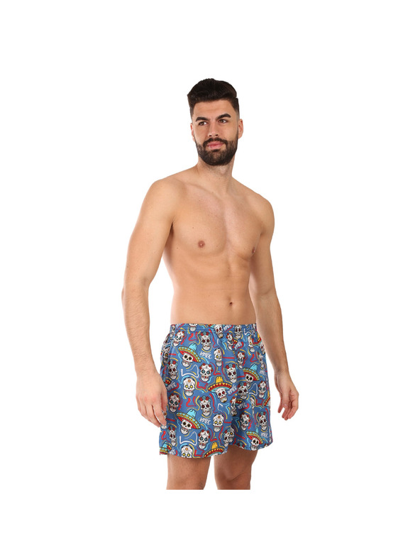 Styx Pánske domáce trenky s vreckami Styx lebky