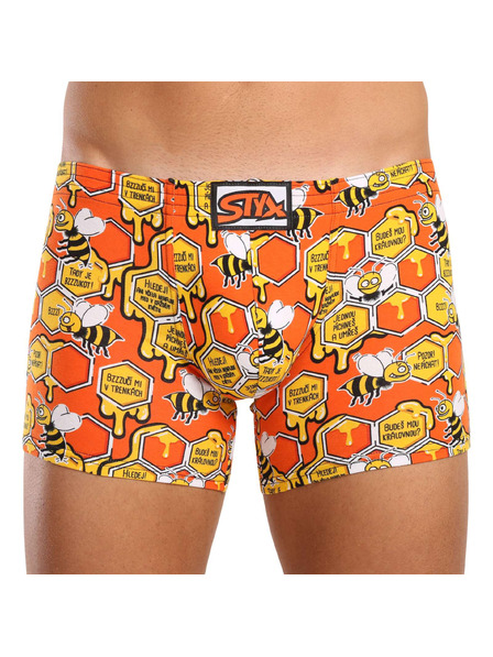 Styx Pánske boxerky Styx long art klasická guma včielky