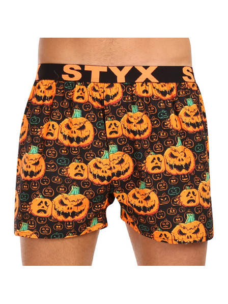 Styx Pánske trenky Styx art športová guma Halloween tekvica