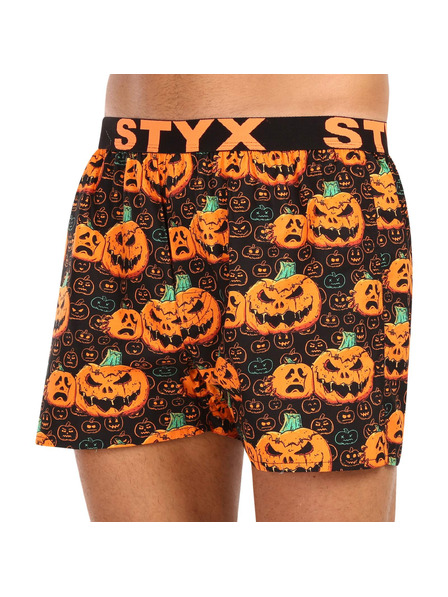 Styx Pánske trenky Styx art športová guma Halloween tekvica