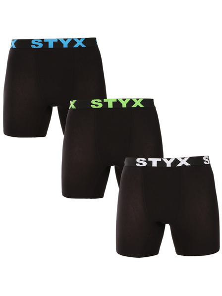 Styx Sada troch - pánske boxerky Styx long športová guma čierne
