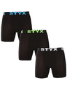 Styx Sada troch - pánske boxerky Styx long športová guma čierne