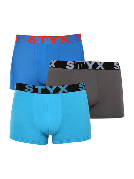 Styx Sada troch - pánske boxerky Styx športová guma nadrozmer viacfarebné
