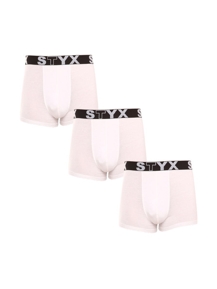 Styx Sada troch - pánske boxerky Styx športová guma biele