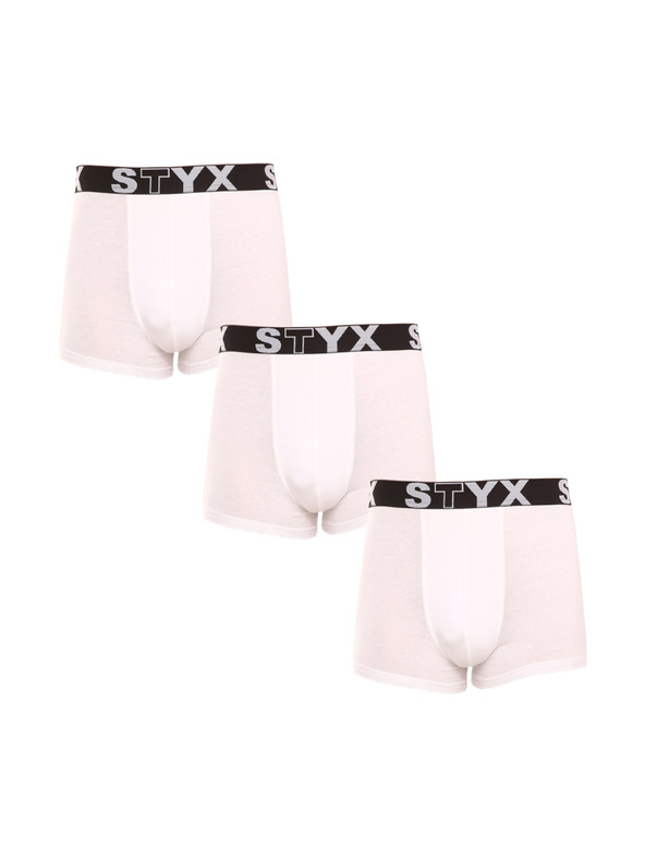 Styx Sada troch - pánske boxerky Styx športová guma biele