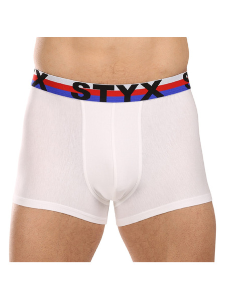 Styx Sada troch - pánske boxerky Styx športová guma biele trikolóra