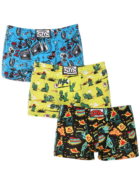 Styx Sada troch - pánske boxerky Styx art klasická guma viacfarebné
