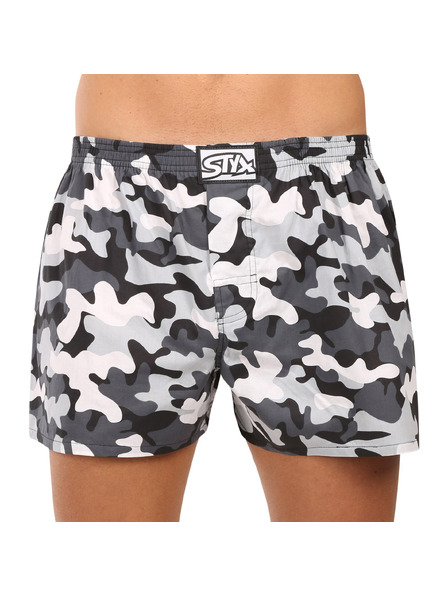 Styx Pánske trenky Styx art klasická guma nadrozmerný maskáč sivý