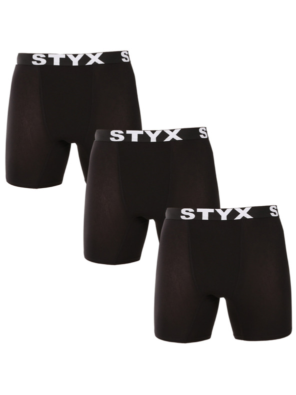 Styx Sada troch - pánske boxerky Styx long športová guma čierne