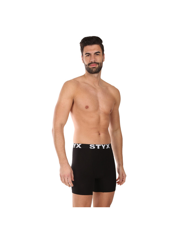 Styx Sada troch - pánske boxerky Styx long športová guma čierne