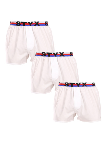 Styx Sada troch - pánske trenky Styx športová guma biele trikolóra
