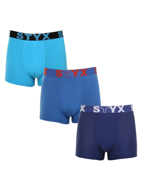Styx Sada troch - pánske boxerky Styx športová guma modré