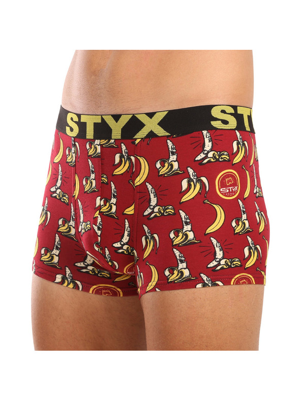 Styx Pánske boxerky Styx art športová guma nadrozmerný banány