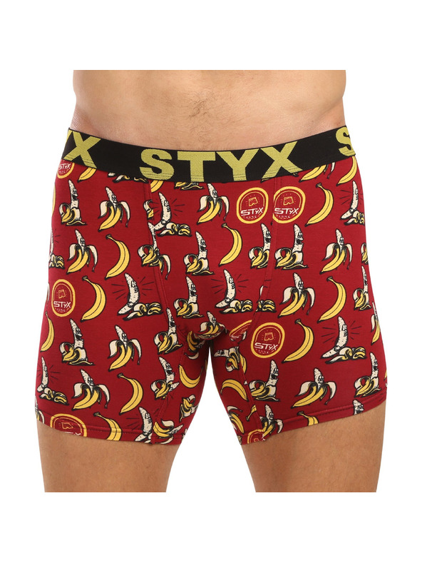 Styx Pánske boxerky Styx long art športová guma banány