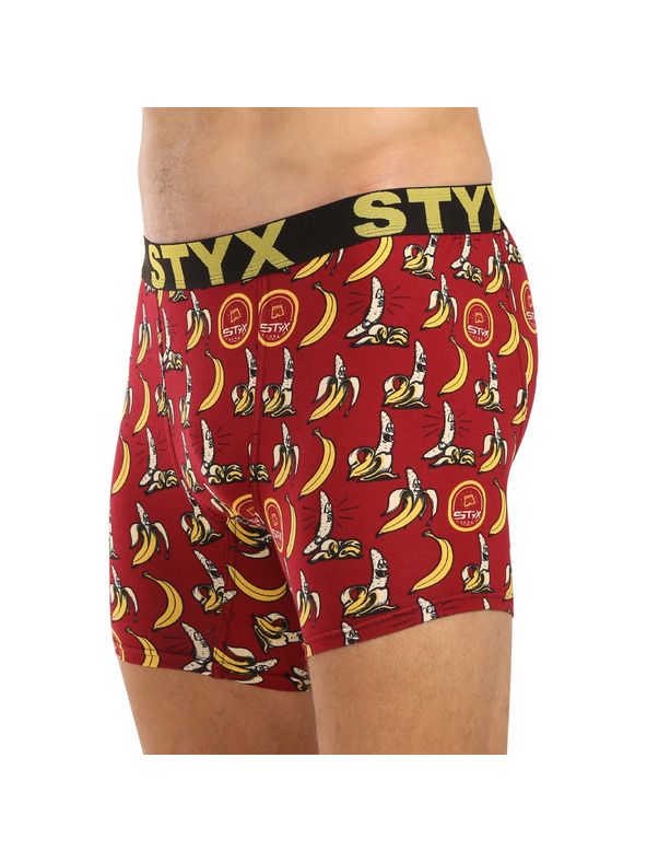 Styx Pánske boxerky Styx long art športová guma banány
