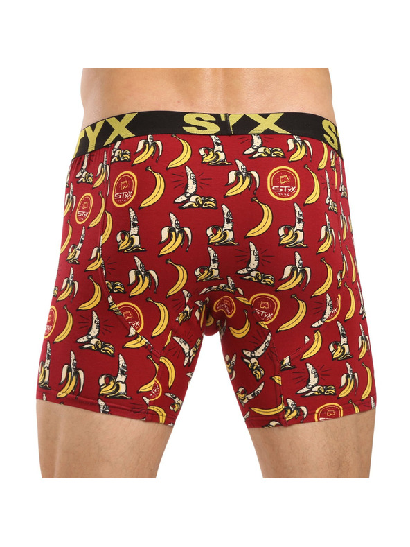 Styx Pánske boxerky Styx long art športová guma banány