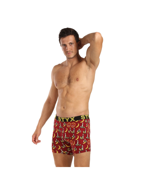 Styx Pánske boxerky Styx long art športová guma banány