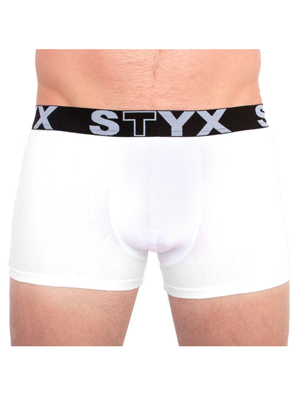 Styx Sada troch - pánske boxerky Styx športová guma nadrozmer biele