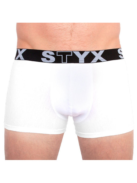 Styx Sada troch - pánske boxerky Styx športová guma nadrozmer biele