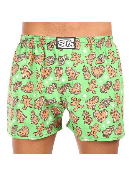 Styx Pánske trenky Styx art klasická guma nadrozmer Vianoce perníčky