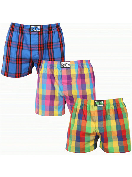 Styx Sada troch kusov - pánske šortky Styx classic rubber oversized multicolor