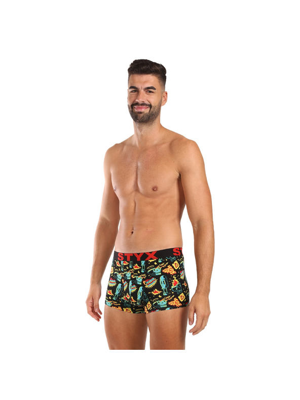Styx Sada piatich - pánske boxerky Styx art športová guma viacfarebné