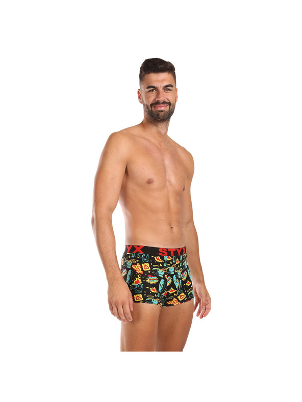 Styx Sada piatich - pánske boxerky Styx art športová guma viacfarebné