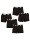 Styx Sada piatich - pánske boxerky Styx športová guma čierne