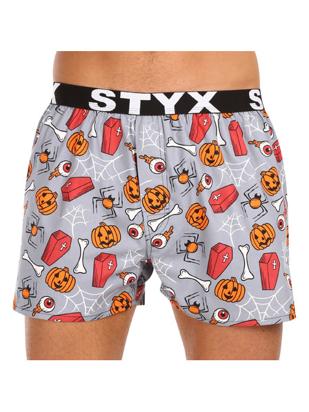 Styx Pánske trenky Styx art športová guma Halloween rakvy