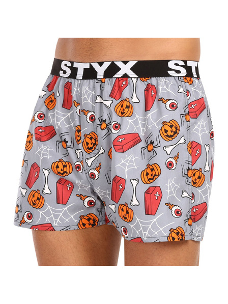 Styx Pánske trenky Styx art športová guma Halloween rakvy