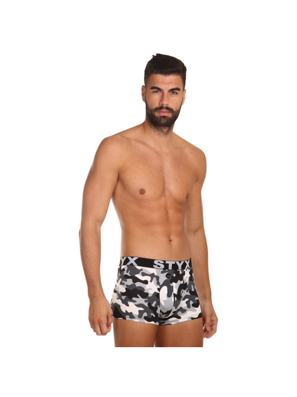 Styx Pánske boxerky Styx art športová guma nadrozmer maskáč
