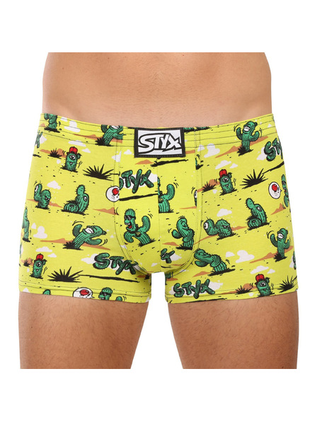 Styx Pánske boxerky Styx art klasická guma kaktusy